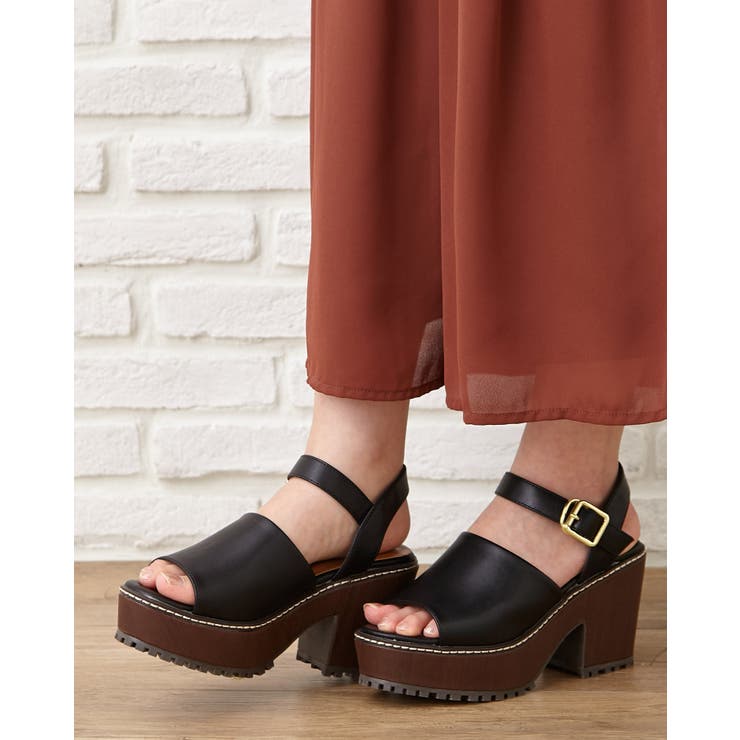 ステッチヒールワンベルトサンダル[品番：INGW0005831]｜INGNI 