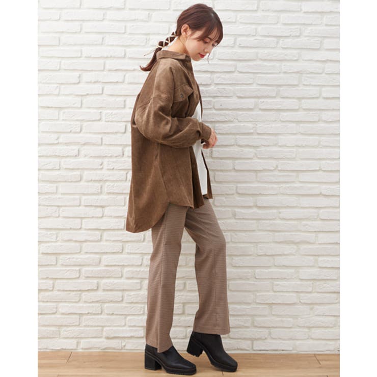 チェック柄セミフレアセンタープレス/PT[品番：INGW0006221