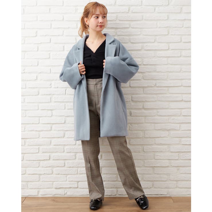 チェック柄セミフレアセンタープレス/PT[品番：INGW0006221