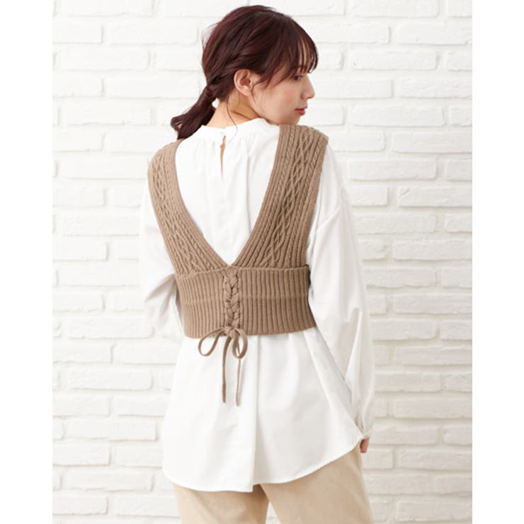 7Gケーブルニットビスチェ+BL/SET[品番：INGW0006303]｜INGNI  （イング）のレディースファッション通販｜SHOPLIST（ショップリスト）