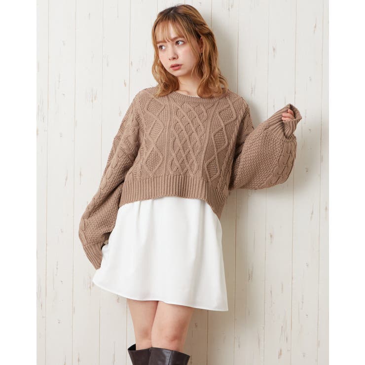 3Gバックリボンニット+BL SET[品番：INGW0006476]｜INGNI