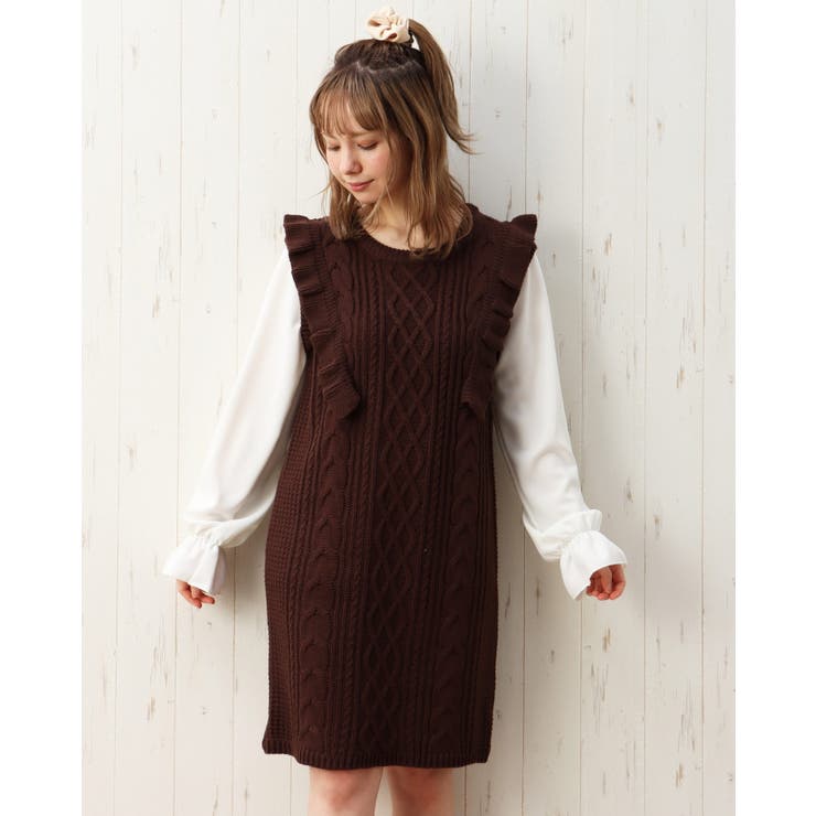 袖異素材ケーブルop 品番 Ingw Ingni イング のレディースファッション通販 Shoplist ショップリスト