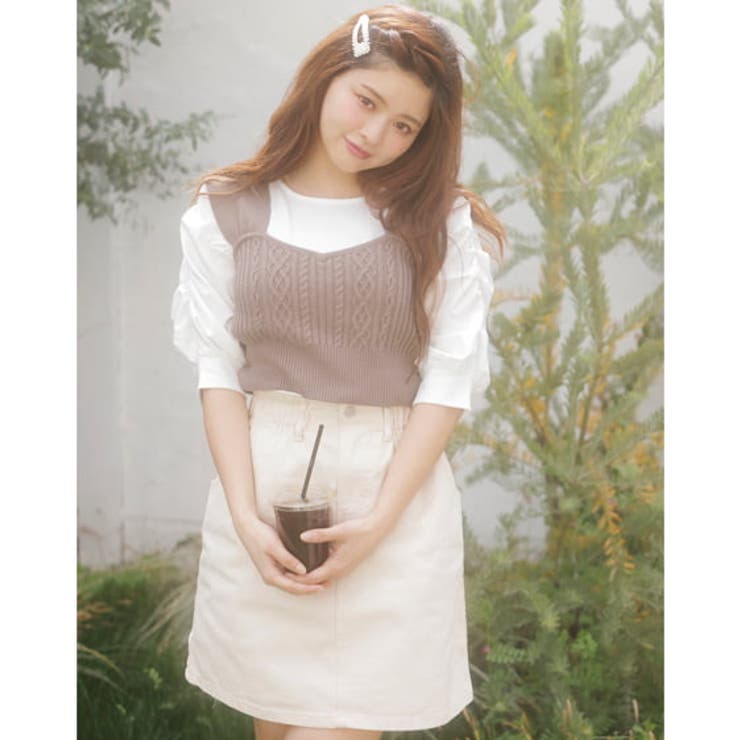 7Gケーブルビスチェ+パワS TOPS5分袖[品番：INGW0006871]｜INGNI