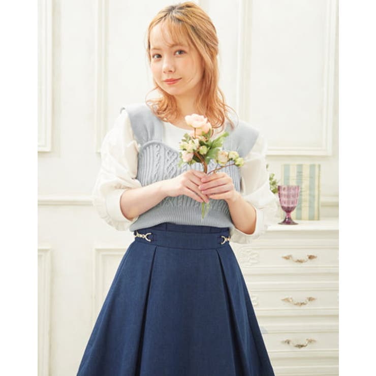 7Gケーブルビスチェ+パワS TOPS5分袖[品番：INGW0006871]｜INGNI