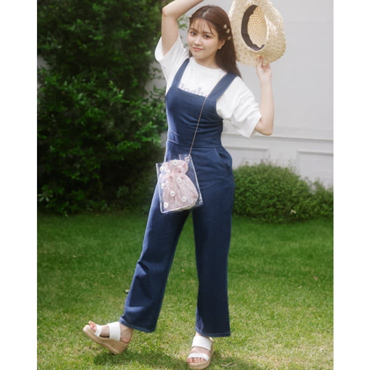 BACKリボンデニム/サロペット[品番：INGW0006821]｜INGNI （イング）のレディースファッション通販｜SHOPLIST（ショップリスト）