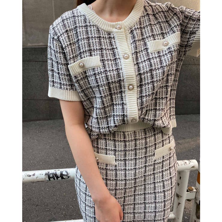 meltthelady tweed knit ツイードニットブラウス melt the lady ツイードニットクロップドトップス ラベンダー