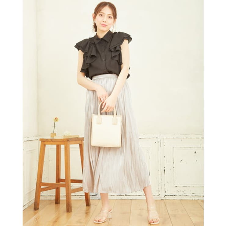 ♧ 専用出品 ♧ 洗える】リネンライクフラワープリント スカート / 自由区 L