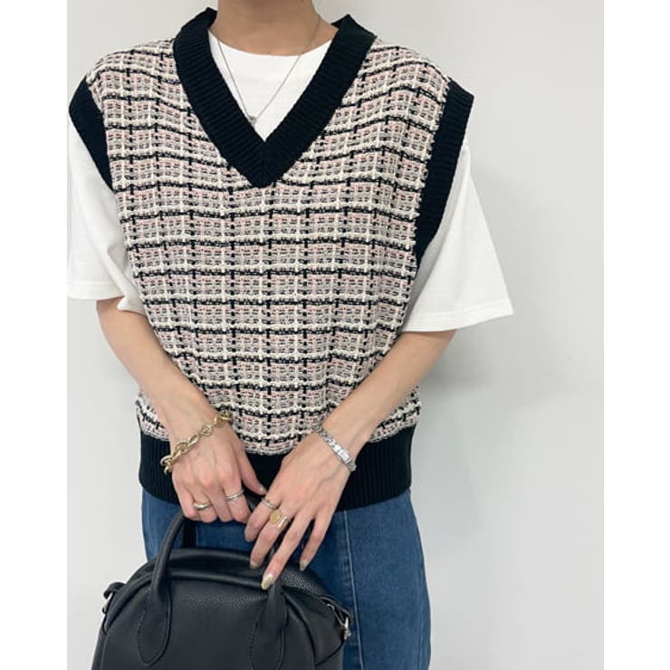 ツイード柄ニットベスト 品番 Ingw Ingni イング のレディースファッション通販 Shoplist ショップリスト