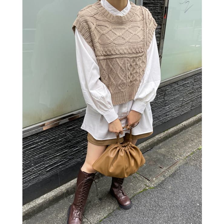 パッチワークケーブルベスト+SH SET | INGNI  | 詳細画像16 