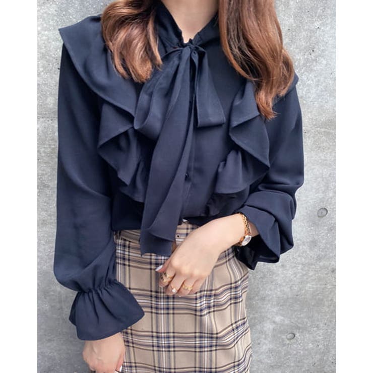 ma-☆オーダーページ•*¨*•.¸¸♬ ボウタイフリル BL[品番：INGW0007422]｜INGNI （イング）のレディース