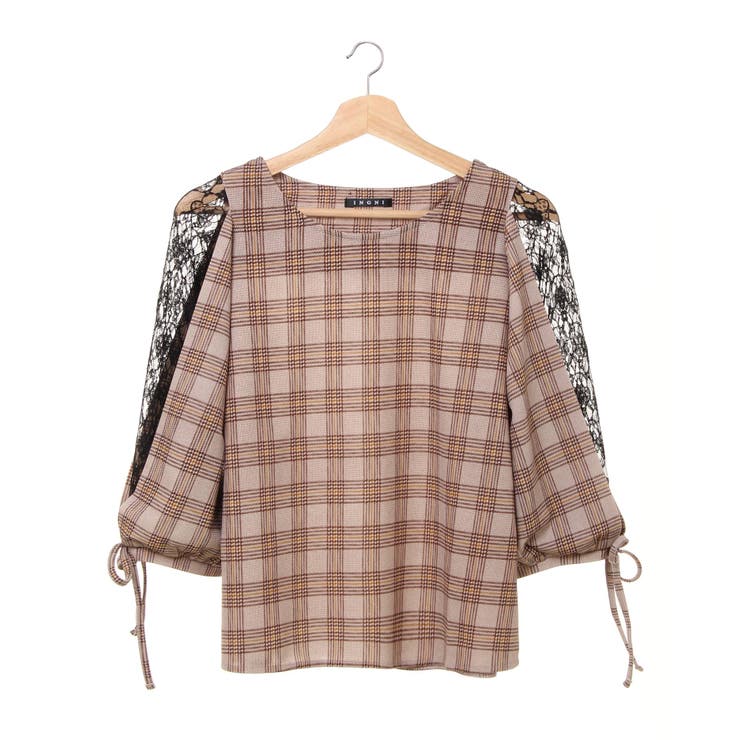 playdate(訳あり品) チェック袖割れレース／トップス[品番：INGW0003718]｜INGNI （イング