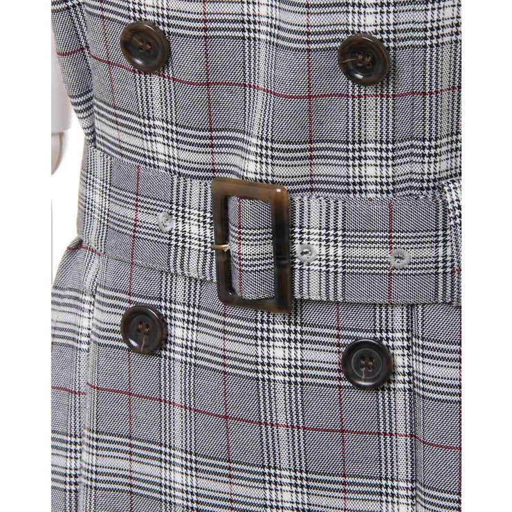 タグ付き未使用 ジェンヌ ライナーつき フレアトレンチコート ギンガム