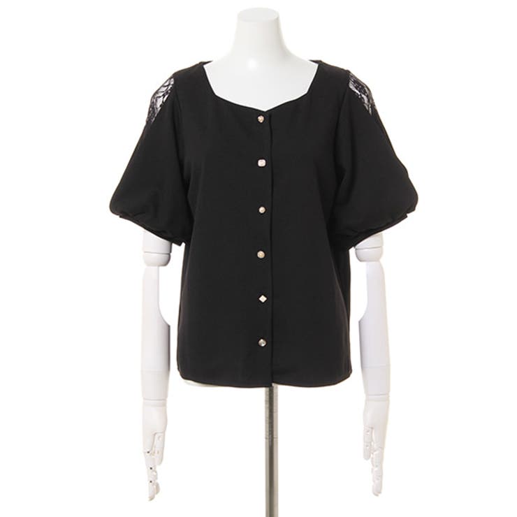 にん ナシポン袖レースいろいろボタン付TOPS[品番：INGW0005083]｜INGNI