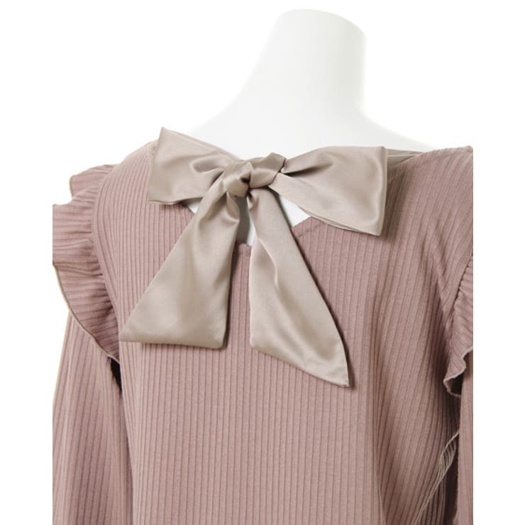 肩フリルBACKリボン長袖TOPS[品番：INGW0005295]｜INGNI （イング