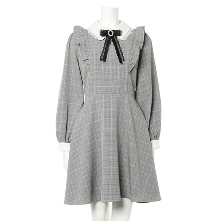 ブローチ付配色チェック Op 品番 Ingw Ingni イング のレディースファッション通販 Shoplist ショップリスト