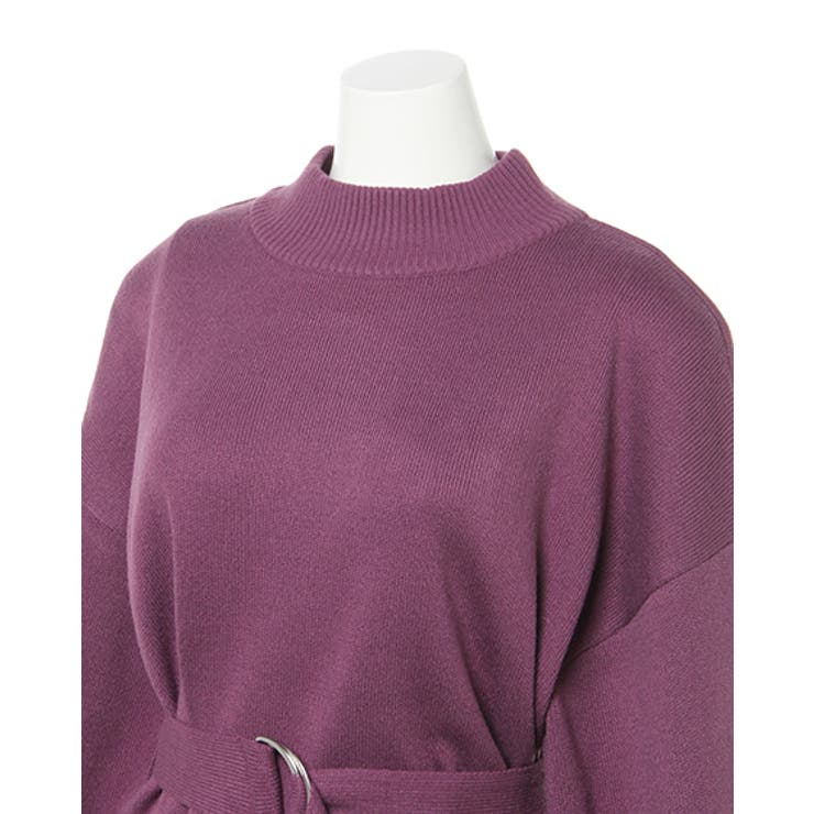 12Gミラノリブサッシュ付モックネックチュニックニット | INGNI  | 詳細画像12 