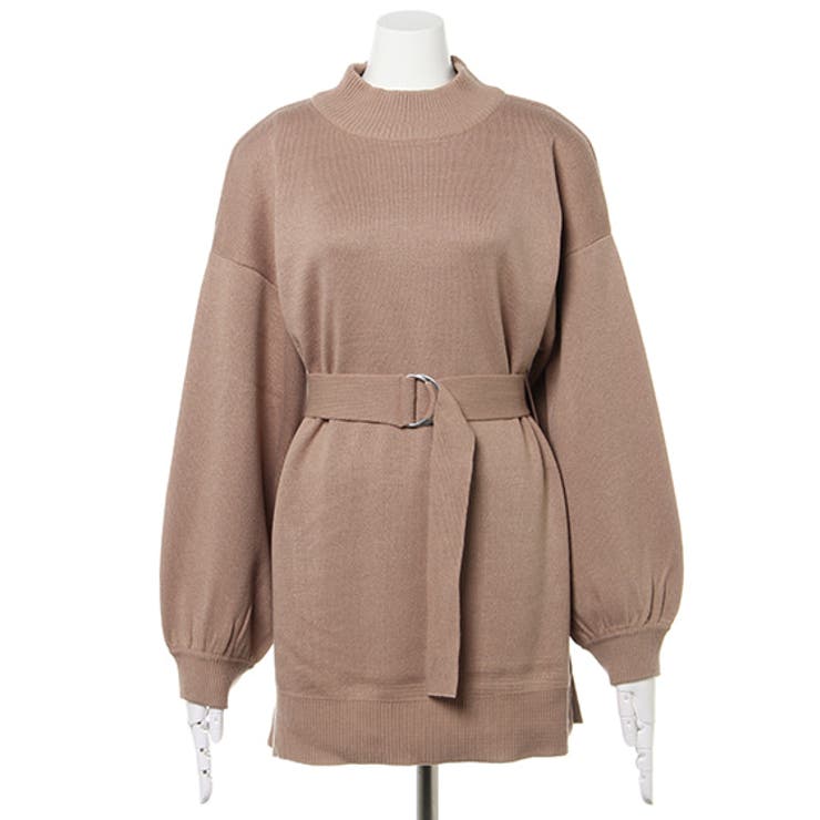 12Gミラノリブサッシュ付モックネックチュニックニット | INGNI  | 詳細画像9 