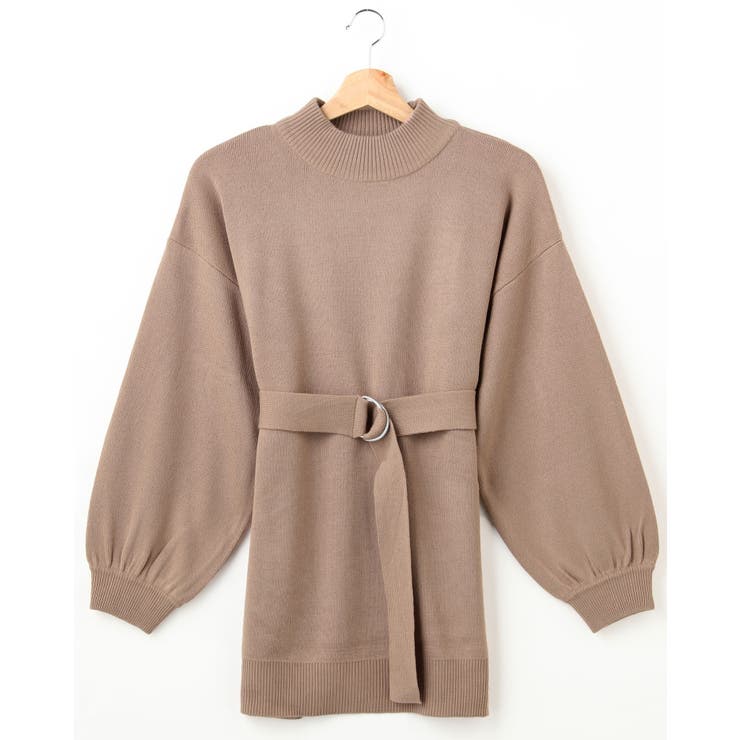 12Gミラノリブサッシュ付モックネックチュニックニット | INGNI  | 詳細画像1 