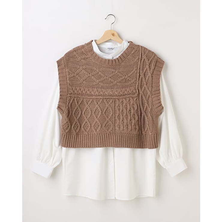 モカ | パッチワークケーブルベスト+SH SET | INGNI 