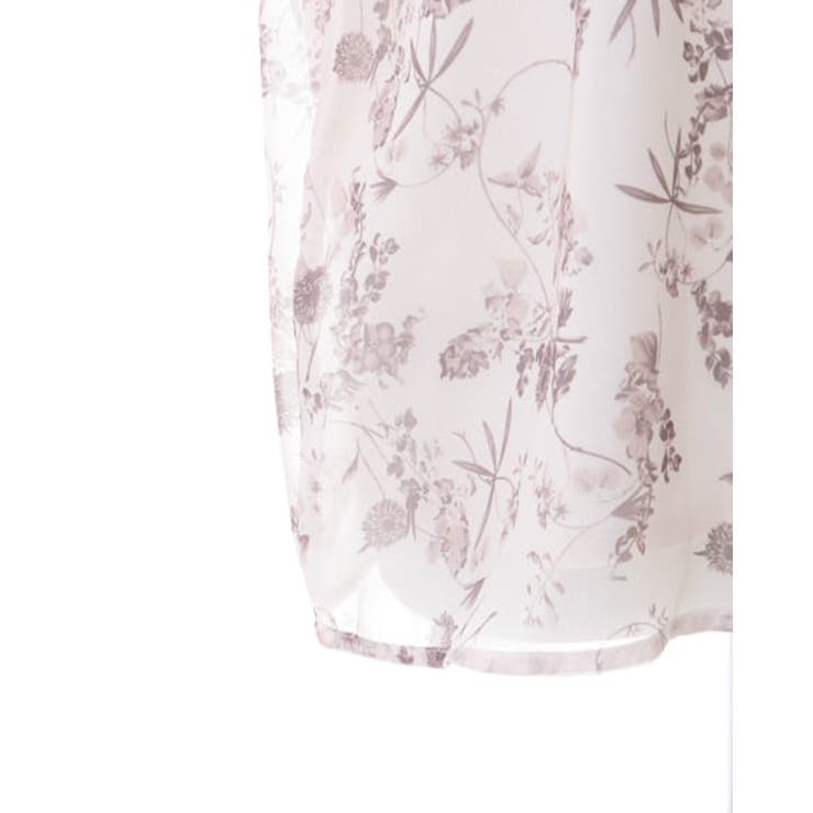 袖フリル花柄シアー5分袖/BL[品番：INGW0009288]｜INGNI （イング