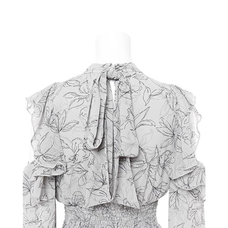 肩開きフリル花柄シフォン/OP[品番：INGW0009082]｜INGNI （イング）の