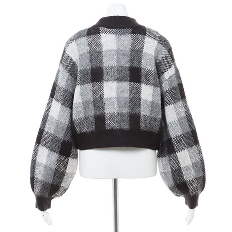 7Gショート丈チェック柄シャギーニット[品番：INGW0009607]｜INGNI