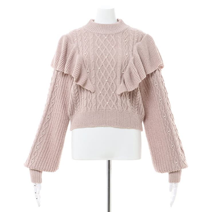 5Gフリルケーブルパール付ニット[品番：INGW0009619]｜INGNI （イング