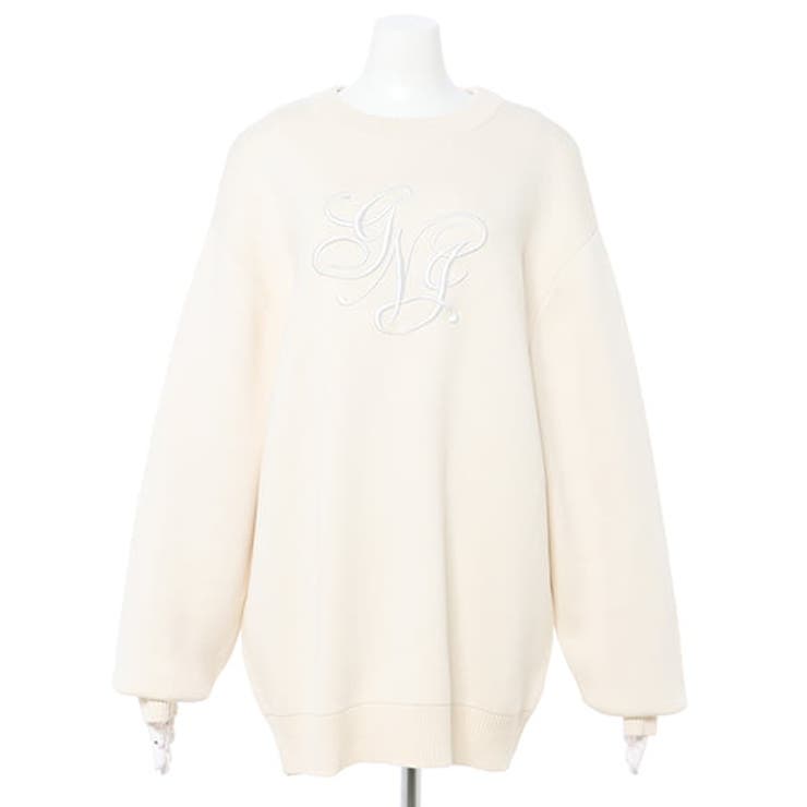 12GクルーNイニシャル刺繍チュニックニット[品番：INGW0009664]｜INGNI