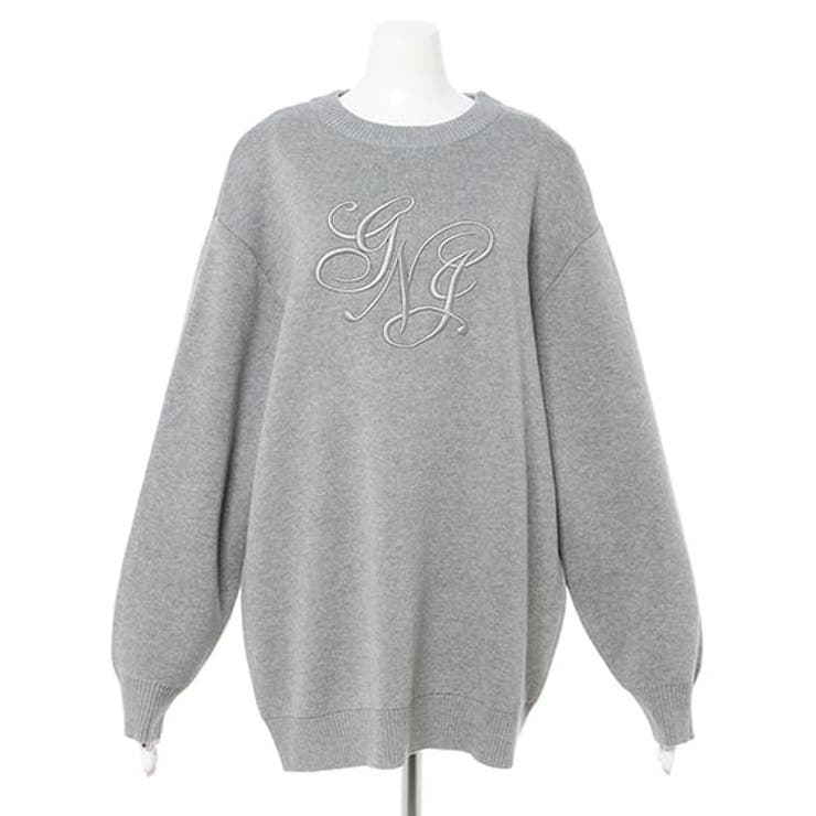 12GクルーNイニシャル刺繍チュニックニット[品番：INGW0009664]｜INGNI