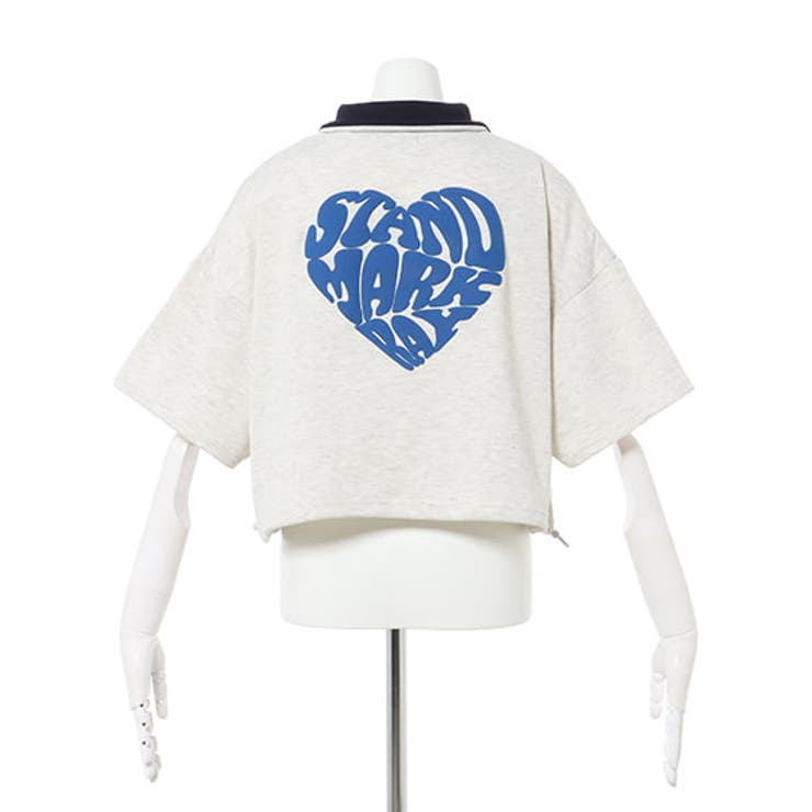 ハーフZIP裾ドロストBackハートミニ裏TOPs[品番：INGW0009982