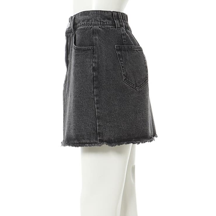 【RICK OWENS】ブラック Fog カットオフ デニム ミニスカート RICK OWENS - 【24AW】ドラッカ スカート / DRACCA SKIRT