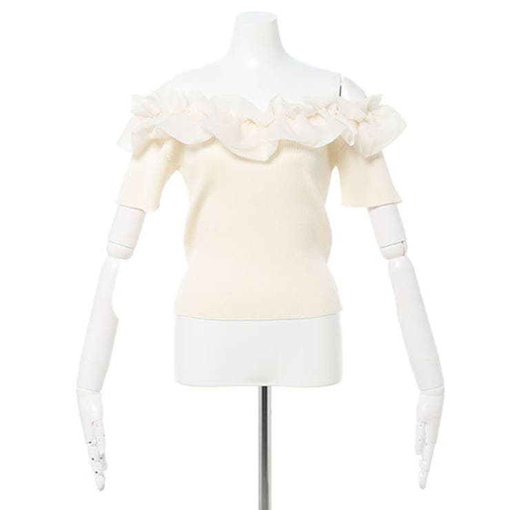 LOUNIE フリル付き半袖ニット ホワイト 新品 タイムセール♡René ♡フリル袖 ホワイトニット 半袖 - メルカリ