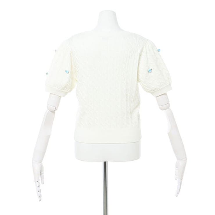 12Gフラワーケーブル半袖ニット | INGNI  | 詳細画像4 