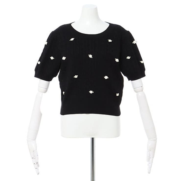 12Gフラワーケーブル半袖ニット | INGNI  | 詳細画像17 