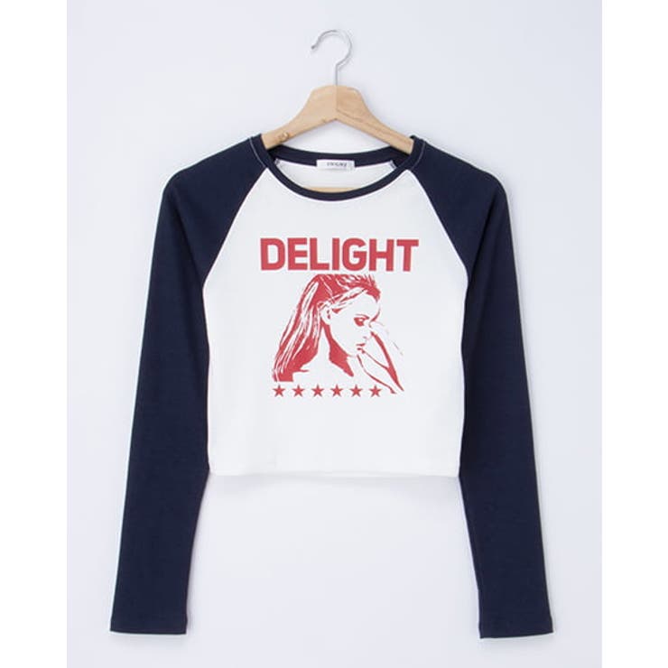 オフホワイト/コン | ガールプリントテレコラグランチビ長袖T | INGNI 