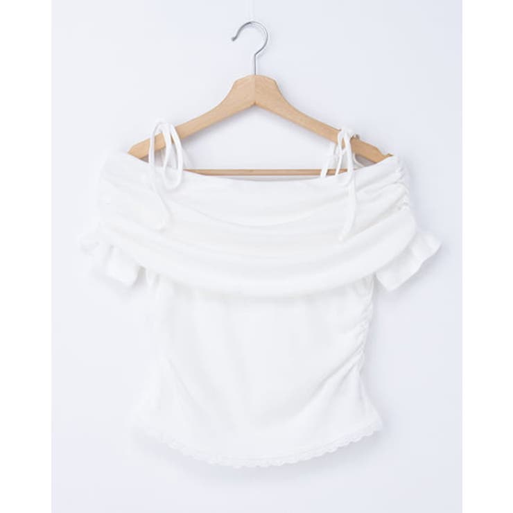 【Cygne】リボンオフショットトップス_0サイズ tops | Cygne