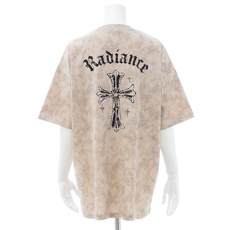 ムラ染めbackラインストーンクロスロゴチュニックT[品番：INGW0010995