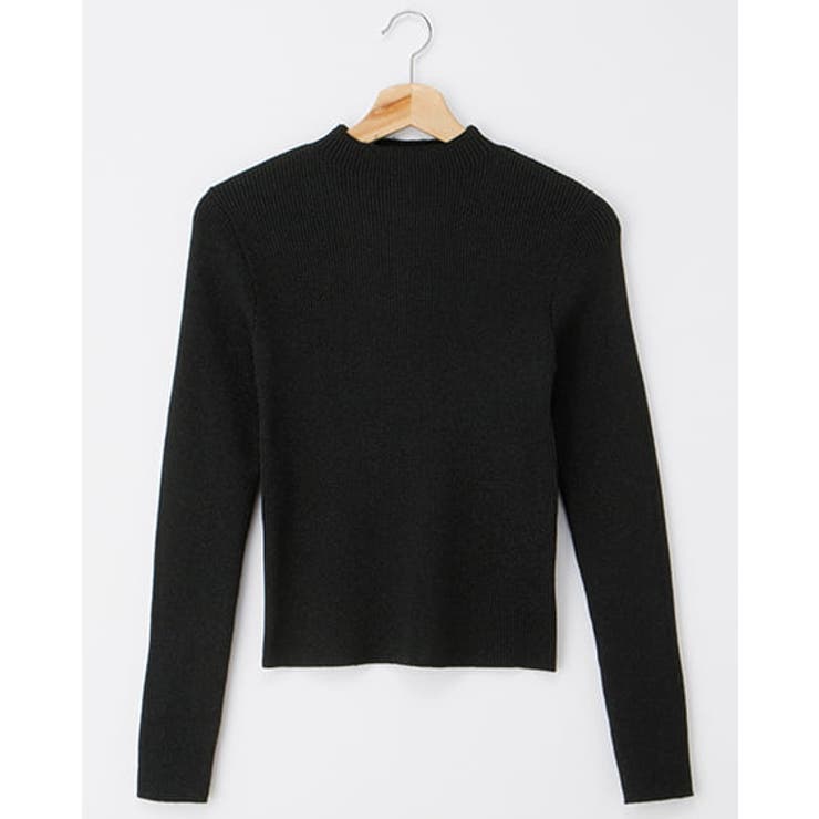 クロ | ラメボトルネック袖金釦ニット | INGNI 