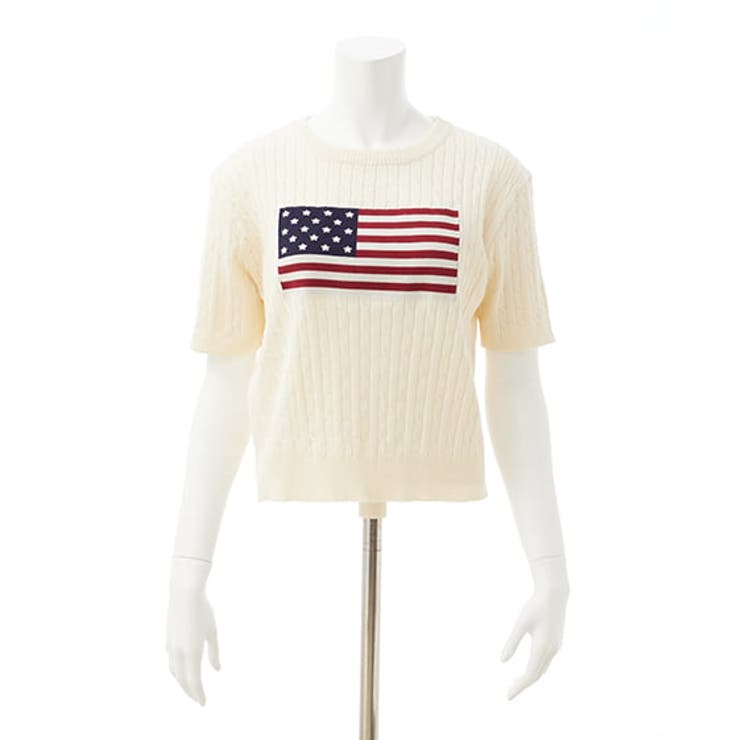 【WEB限定】国旗柄ジャガード半袖ニット | INGNI  | 詳細画像2 