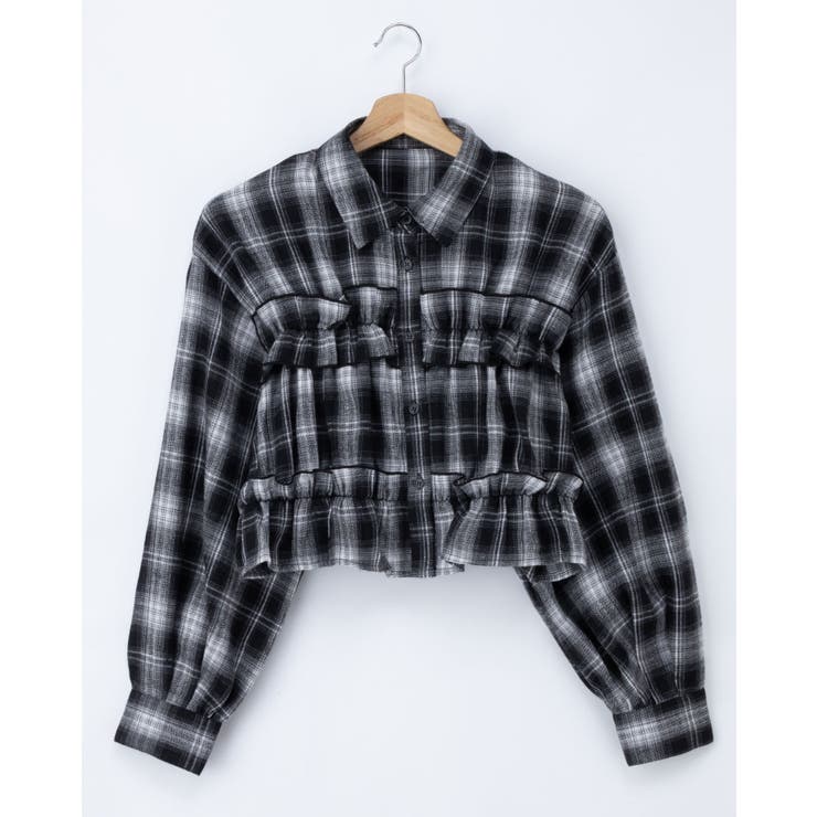 フリルチェック柄ショートSH[品番：INGW0011074]｜INGNI