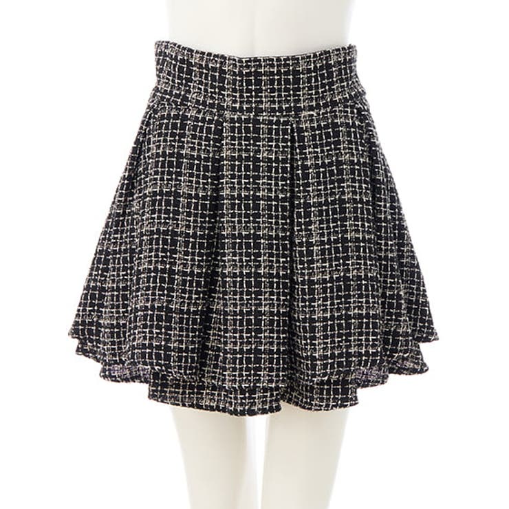 クロオフ/ツイード | バックレースアップツイードタックフレアスカート | INGNI 
