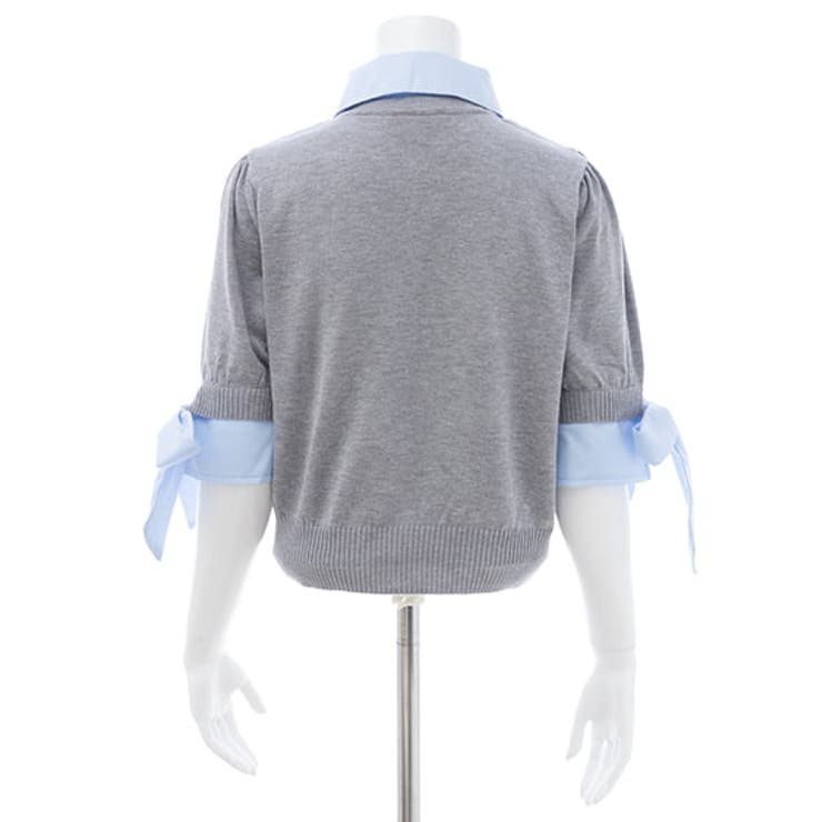 12G袖リボンシャツレイヤード風ニット | INGNI  | 詳細画像4 