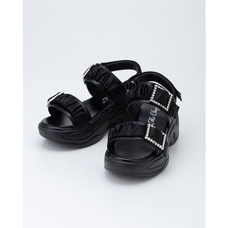 クロ | 厚底ビジューバックルサンダル | INGNI 