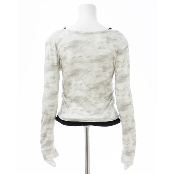 ムラ染めヘンリーNレイヤード胸クロスTOPs | INGNI  | 詳細画像4 