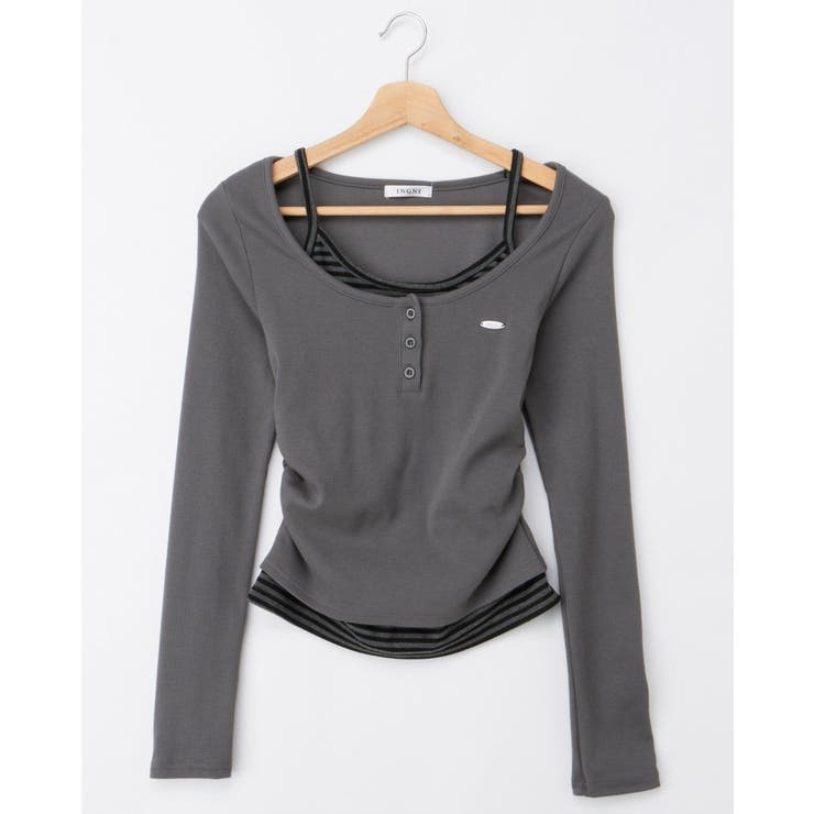 胸プレート付レイヤード風TOPs | INGNI  | 詳細画像1 