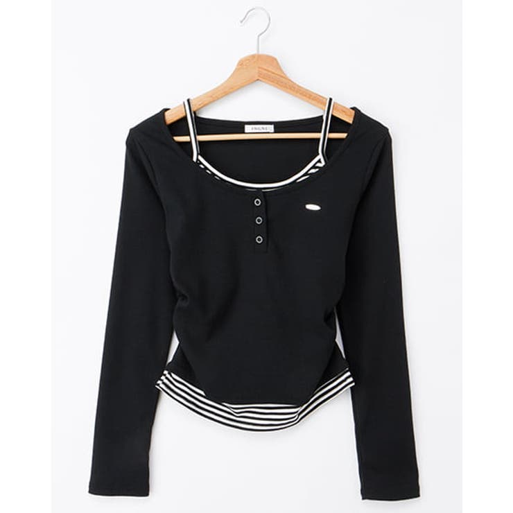 クロ | 胸プレート付レイヤード風TOPs | INGNI 