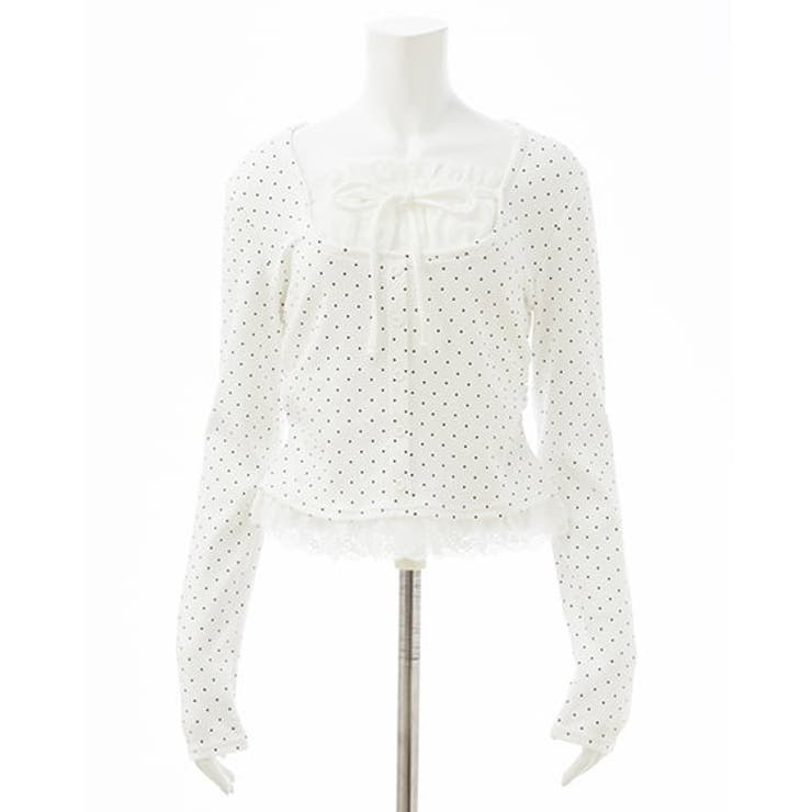 レースレイヤード風リボン付きリブTOPs | INGNI  | 詳細画像9 