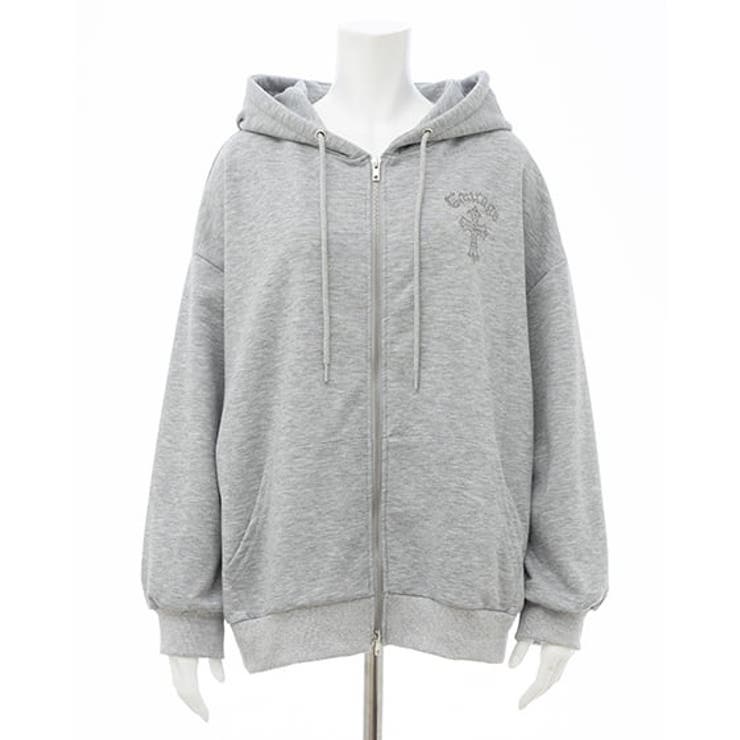 ムラ染めbackラインストーンクロスZIPパーカー | INGNI  | 詳細画像2 