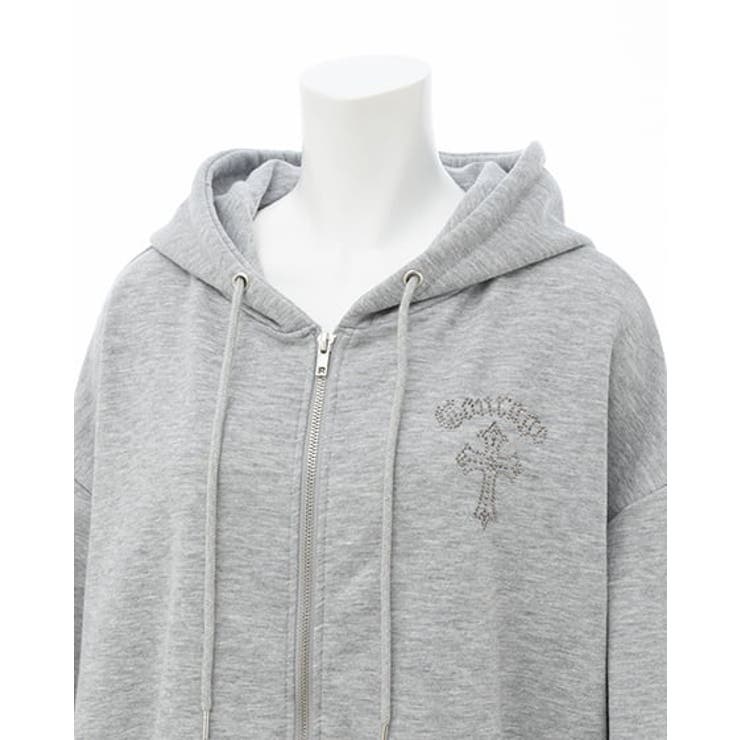 ムラ染めbackラインストーンクロスZIPパーカー | INGNI  | 詳細画像5 