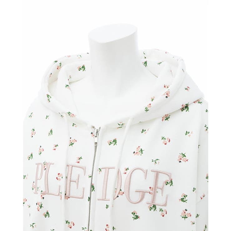 花柄胸ロゴ裏毛ZIPパーカー | INGNI  | 詳細画像9 